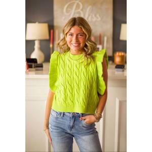 NEW SINCERELY OURS miranda vest in lime
